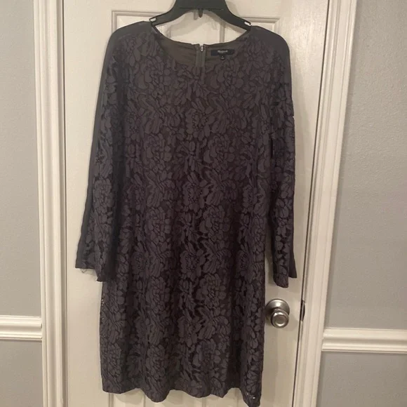 Madewell Gray lace shift dress size 8 - Picture 2 of 12